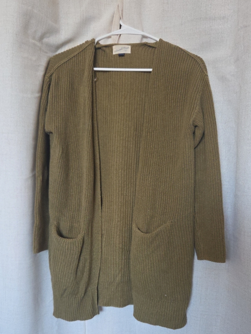 Universal Thread Olive Green Open-Front Ribbed Cardigan